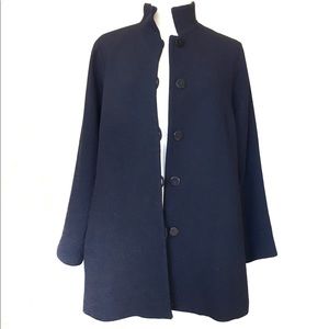 Nina McLemore Black Wool Crepe Kyoto Jacket 12